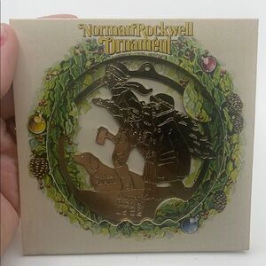 Norman‎ Rockwell Gold Holiday Ornament vintage 1982 McDonald’s